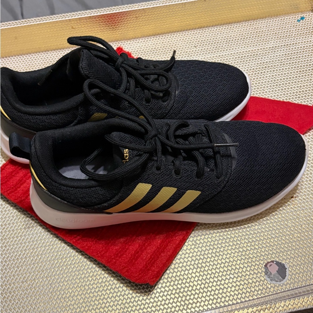 Adidas Black and Gold Athletic Shoes
